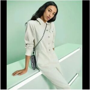 H1 Sandy Liang x Target Women's Long Sleeve Jumpsuit off‎ white 90’s style